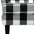 thumbnail image 3 of Upholstery Armchairs Set of 2 Accent Chairs Sofa Couch Wood Legs Nailhead Trim Bedroom Home Living Room Plaid White Black, 3 of 12