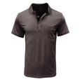 thumbnail image 3 of Yindaity Men's Casual Polo Shirts Classic Button Basic Short Sleeve Shirt Solid Color Cotton Tees Golf Stylish Tops Coffee,2XL, 3 of 4