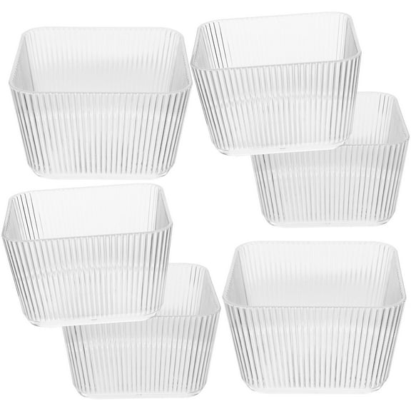 Raindrops 6Pcs Clear Square Food Grade Bowl for Kitchen Counter Use