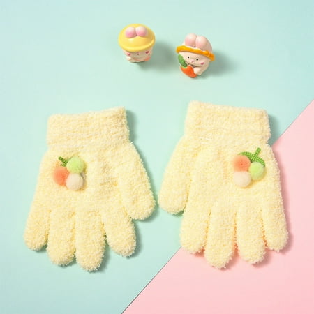 

Work Gloves Winter Knitted Children s Gloves For Girls Outdoor Warm Cute Cartoon Full Finger Plush Children s Baby Gloves