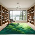 thumbnail image 2 of ODIKA 8'x10' Machine Washable Non-Slip Area Rug, Rainforest Frond Accent High Traffic Rug with Pad, Green, 896819, 2 of 8