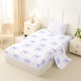 thumbnail image 2 of Erosebridal Ribbon Bow Twin Sheet Sets For Girls Teens,Girly Bowknot Bedding,White Purple 3 Pieces, 2 of 6