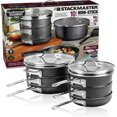 thumbnail image 1 of Granitestone Stackable Pots and Pans Set Nonstick, 10 Piece Space Saving Complete Kitchen Cookware Set with Ultra Nonstick Mineral & Diamond Coating, Oven & Dishwasher Safe, Healthy & Toxin Free-Black, 1 of 9