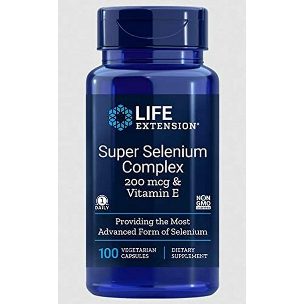 Suplemento Complejo Super Selenium 200 mcg Poderoso Antioxidante 100 Cápsulas Vegetarianas Life Extension LES-54535