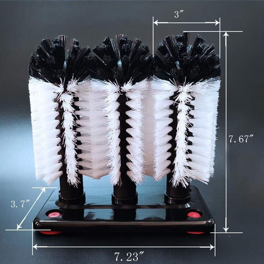 Glass Washer Brush ，Sink Water Bottle Cleaning Brush Glass Cup Brush Suction Wall Lazy Cup Brush Kitchen Rotating Cup Tea Cup Brush Bar Kitchen Tool， manual wine glass suction brush