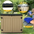 thumbnail image 4 of Uforic Outdoor Resin Tool Locker Without Shelf, Lockable Door & Lift-up Roof, 47 Cu Ft, Brown + Black, 4 of 8