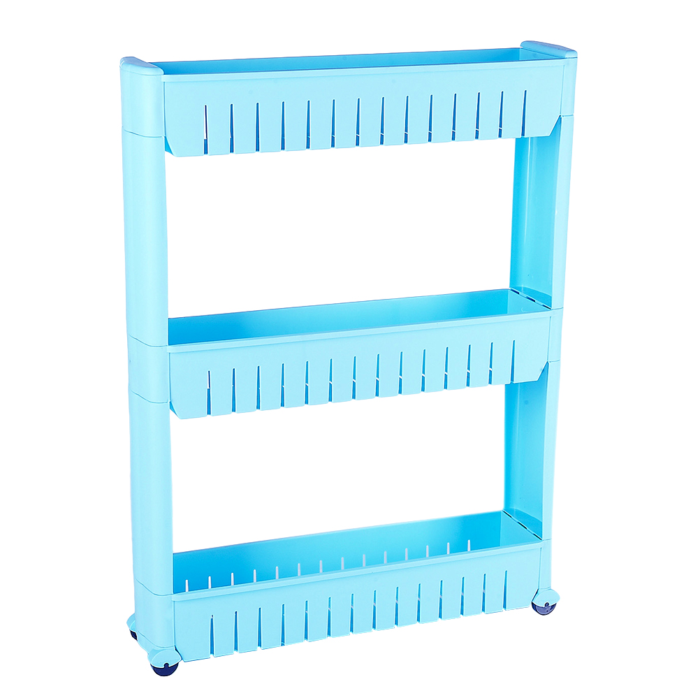 3Tier Gap Storage Slim Slide Out Storage Tower Rack Shelf with Wheels