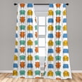 thumbnail image 4 of Ambesonne Mid-Century Modern Curtains, Sketch Armchairs, Pair of 28"x63", Blue Mustard Orange, 4 of 4
