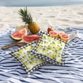 thumbnail image 5 of Summer Lemons Outdoor Pillow Covers Pack of 2 Black Plaid Green Leaf Country Fruit Waterproof Throw Pillow Covers Decorative Cushion Cases for Patio Garden Tent Balcony Couch 24x24 inch, 5 of 9