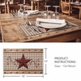 thumbnail image 3 of Placemats Set of 4, Texas Star Vintage Woven Placemat, Linen Place Mats for Kitchen/Dining Tables, Brown Checkered Berry Farmhouse Washable Table Mats for Party, 3 of 8
