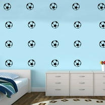 Pack of 25 Soccer Balls - Vinyl Wall Art Decals - 1.5" x 1.5" Each one - Kids Bedroom Sports Vinyl Wall Decal Stickers - Childrens Room Wall Decor for Boys and Girls