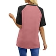 thumbnail image 6 of Lutiedan Summer Tops for Women Color Block Short Sleeve Crewneck T Shirt Spring Fashion Clothes Tunic Casual Vacation Outfits for Daily, 6 of 8