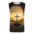 thumbnail image 2 of Mens Jesus Sleeveless T-Shirts Muscle Fit Tank Top 3D Print Cross Graphic Shirts Gym Workout Tee Shirt, 2 of 4