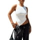 thumbnail image 3 of Lucakuins Camiseta sin mangas para mujer, sin mangas, cuello redondo, irregular, sólido, para verano, para fiestas diarias Lucakuins moda, 3 of 7