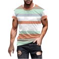 thumbnail image 2 of Enridrech Casual Stylish Tee for Men Fashion Striped Color Block Tshirt Comfortable Summer Crew Neck Tees Top, 2 of 5