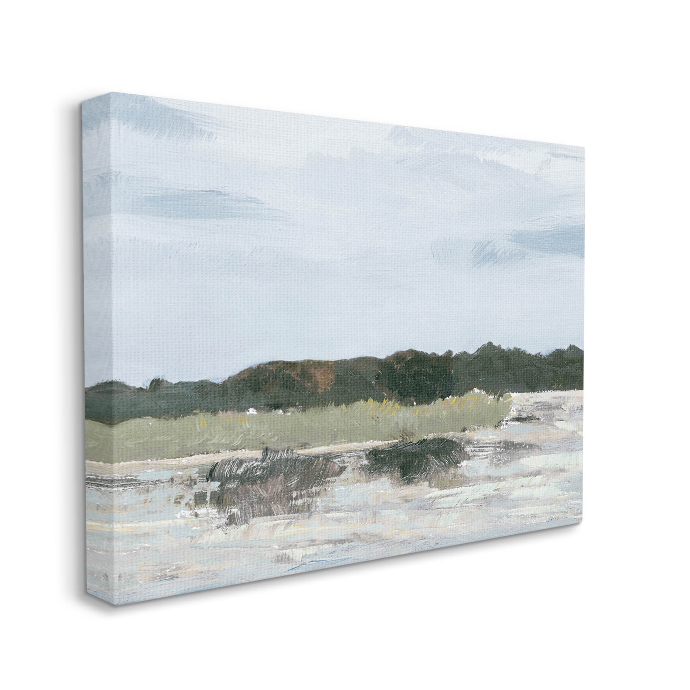 Coastal Vast Hills Landscape Landscape Painting Gallery Wrapped Canvas Print Wall Art