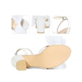 thumbnail image 2 of BLISSFUL STEP Outfit Glitter Heel Mesh Bow Block High Heel Sandal for Women White 8, 2 of 4