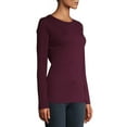 thumbnail image 5 of Time and Tru Women's Long Sleeve Rib T-Shirt, 5 of 6