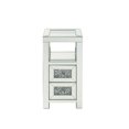 thumbnail image 4 of Acme Furniture 97956 Accent Table, Clear Glass, Mirrored & Faux Diamonds, 4 of 5