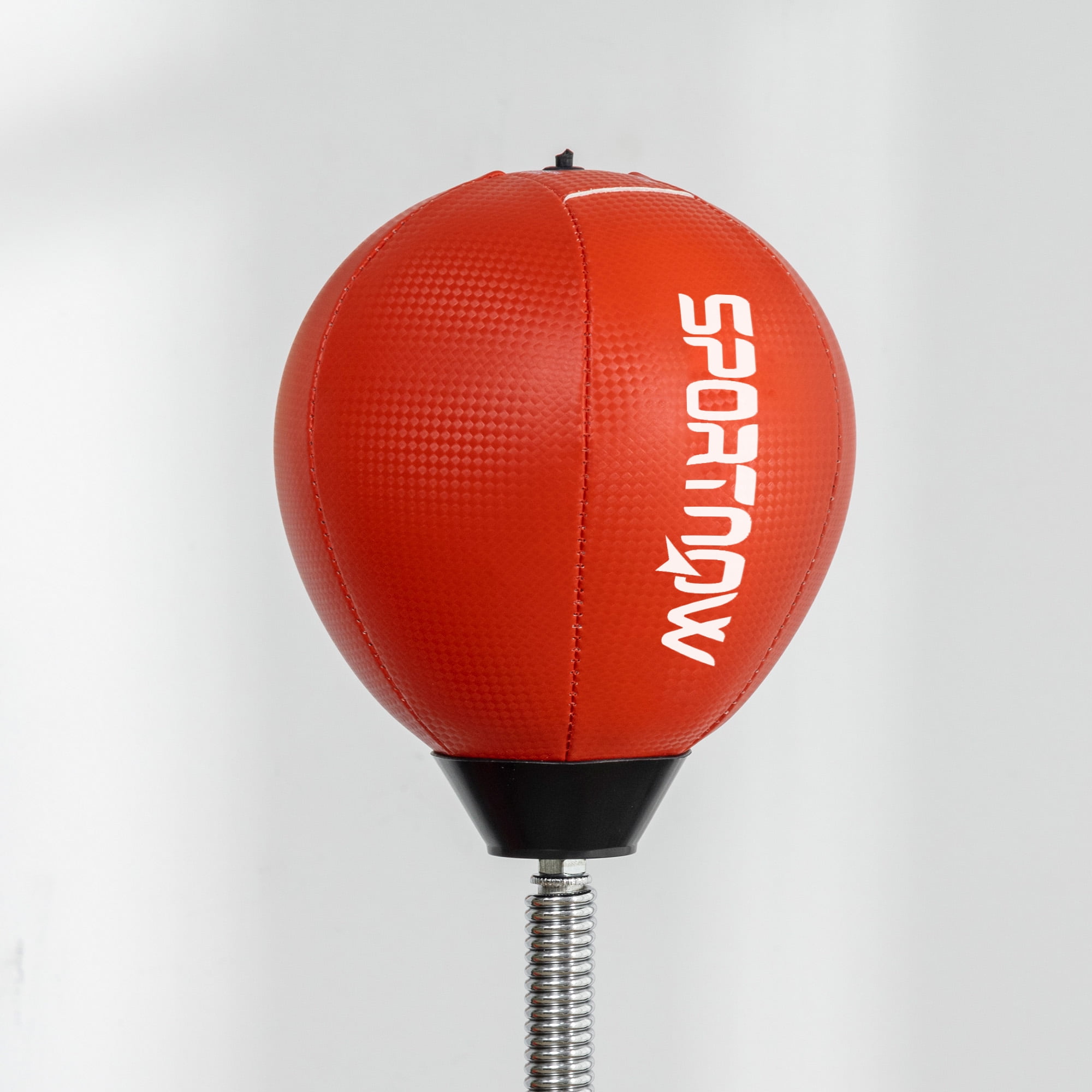 Exercise Equipment Soozier 4'7"-6'8" Boxing Bag Stand with Speed Bag and Reaction Bar Challenge, Reflex Bag Boxing Training Equipment with Suction Cups and Shock-absorbing System, Red,Workout Equipm