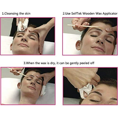 Selftek 100pcs Wooden Wax Applicator Spatulas Sticks Hair Removal