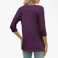 thumbnail image 6 of Fashion Fall Saving LiMoi Women's V Neck Striped Shirt 3/4 Sleeve Tops Slimming Casual Top Tees Tshirts Blouse for Everyday Chic Style My Items, 6 of 9