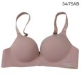 thumbnail image 1 of Sujetador sin costuras para mujer, ropa interior inalámbrica con letras, sujetador Hacer subir de copa fina, para niñas, rosa, 34 / 75AB AweSitey AP001148-10B, 1 of 7