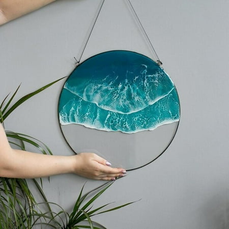 

Resin Art Double Wave Wall Hanging Beach Coastal Home Decor