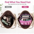 thumbnail image 6 of Purse Organizer Insert with Zipper and Handles, 13 Pocket Handbag Tote Bag Organizer Liner, Pink, TIKA, 6 of 7