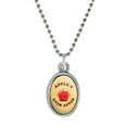thumbnail image 1 of Apple-y Happily Ever After Funny Humor Antiqued Oval Charm Pendant with Chain, 1 of 4