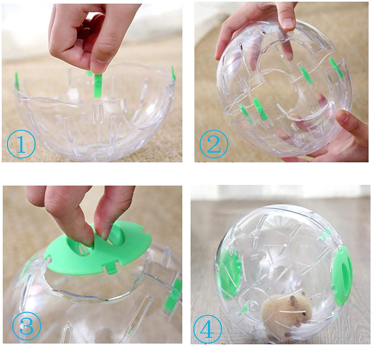 Hamster Ball，Exercise Plastic Ball Gerbil Toy Hamster Exercise Ball for Small Animal Transparent Pet Travel Ball are very suitable for Gerbils Hamsters