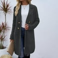 thumbnail image 6 of jtjvou Women Fall Long Cardigan Sweater Trendy Knit Jacket Coat Dressy Blazer Coatigan Gray M, 6 of 7