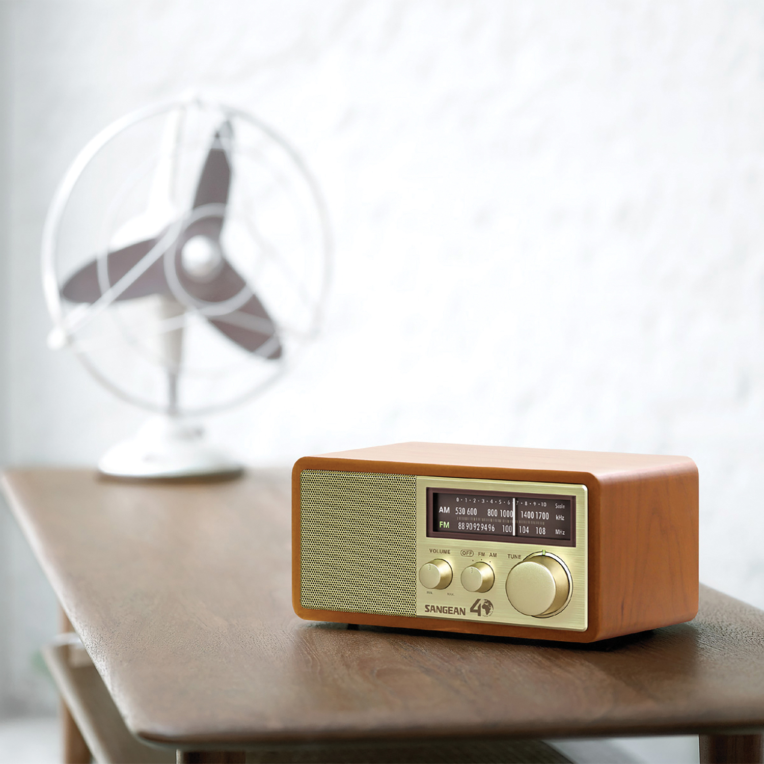 Sangean WR-11SE 40th Anniversary Edition Hi-Fi Tabletop Retro Wooden Cabinet AM/FM Analog Radio Receiver, WR-11SEPT