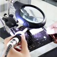 thumbnail image 3 of stanreset Desktop Magnifier Glass Soldering Station LED Light Magnifying Glass Stand with Clamp and Clips, 3 of 6