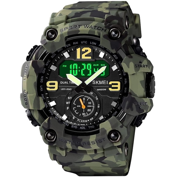 Reloj Gosasa S-Shock Camouflage Green Waterproof para hombre