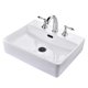 thumbnail image 1 of Aquaterior Rectangle Ceramic Sink Bathroom Countertop Basin with Faucet Drain, 1 of 11
