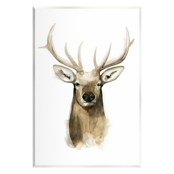 Stupell Industries Deer Portrait Watercolor Animals & Insects Painting Unframed Art Print Wall Art, 10 x 15