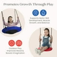 thumbnail image 4 of Delta Children FunZone Outdoor Metal 4-Piece Swing Set - Includes 2 Swings, 1 Disc/Saucer Swing and Slide, Blue/Red, 4 of 17