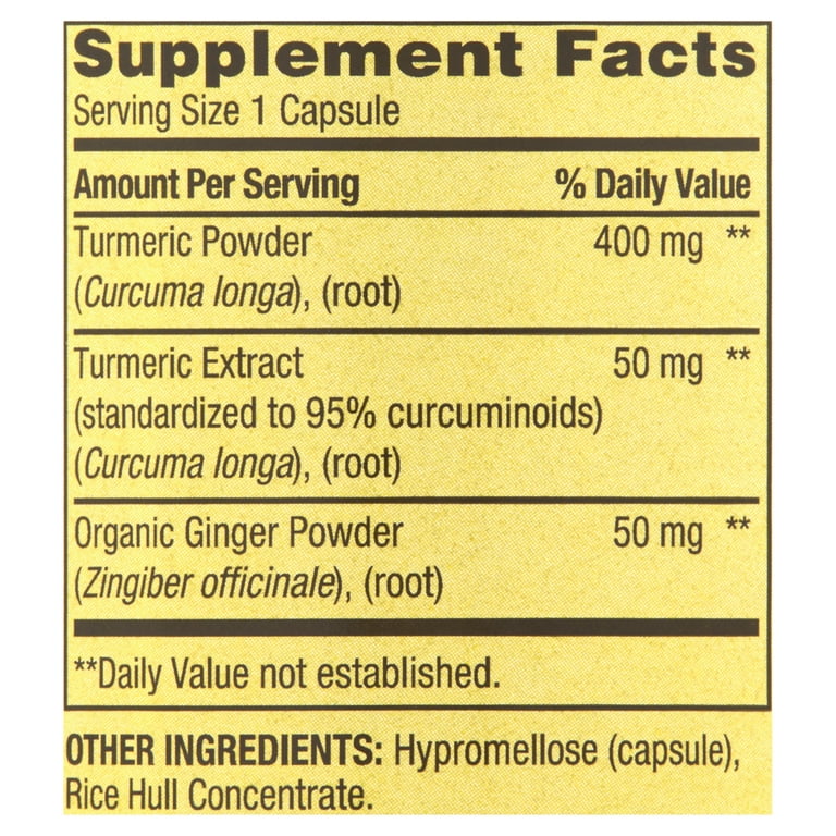 Spring Valley Turmeric With Ginger, 500mg, 250 Capsules photo 2
