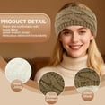 thumbnail image 6 of 2 Pack Thickened Coral Fleece Lined Crochet Knit Non-Slip Windproof Knit Headbands for Women, 6 of 8