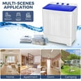thumbnail image 7 of Adnoom 30lbs Washing Machine, 19lbs Washer/11lbs Spinner Combo Twin Tub Portable Washing Machine with Drain Pump, Blue&White, 7 of 7