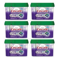 Cascade Platinum Plus ActionPacs Dishwasher Detergent Pods, Fresh Scent, 20.7 oz Tub, 38/Tub, 6/Carton