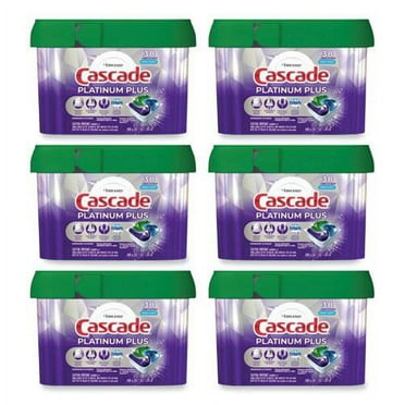Cascade Platinum Plus ActionPacs Dishwasher Detergent Pods, Fresh Scent, 20.7 oz Tub, 38/Tub, 6/Carton