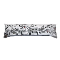 45" White Aspen Daylight Skyline Lumbar Decorative Pillow