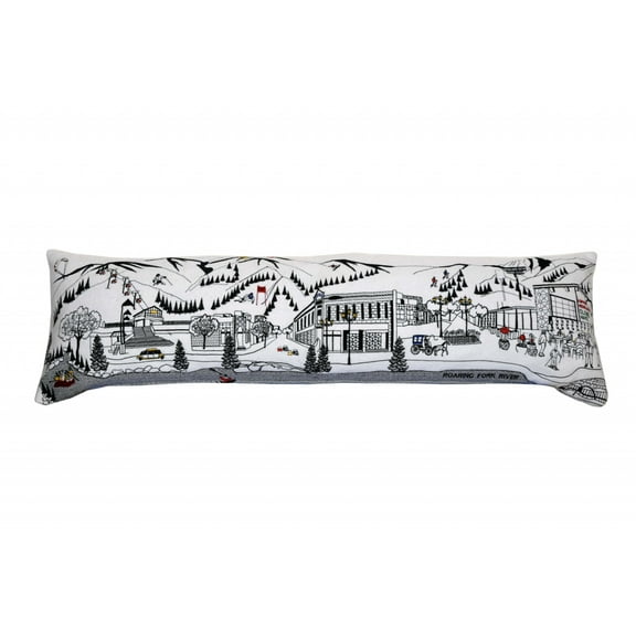 45" White Aspen Daylight Skyline Lumbar Decorative Pillow