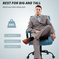 thumbnail image 3 of Vinsetto High Back Big and Tall Executive Office Chair 485lbs with Wide Seat Computer Desk Chair with Linen Fabric Swivel Wheels Blue, 3 of 9