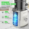 thumbnail image 5 of Cold Press Juicer Machine with 5.3 Large Feed Chute, 300W Masticating Slow Juicer Extractor for Whole Fruits Vegetables Easy Clean, 5 of 8