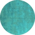 thumbnail image 1 of Ahgly Company Indoor Round Oriental Turquoise Blue Industrial Area Rugs, 8' Round, 1 of 4