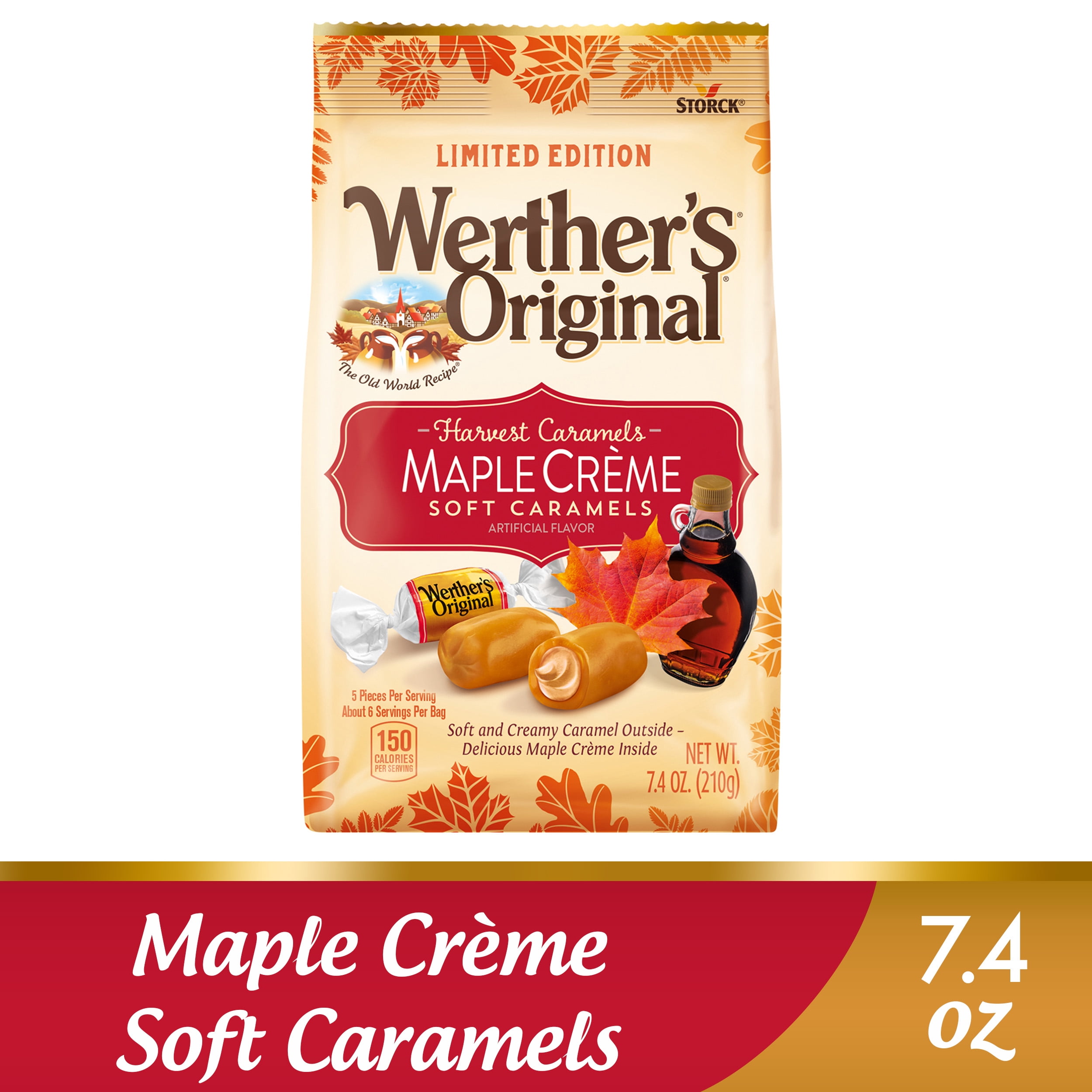 (2 pack) Werther's Original Harvest Maple Crème Soft Caramel Candy, 7.4 oz