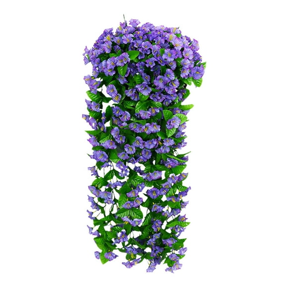 geerera Fake Hanging Flowers, Artificial Morning Glory Hanging Plants, Faux Spring Flowers, for Outdoor Front Door Patio Garden Balcony Home Decoration